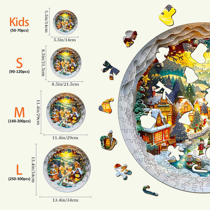 3D-Weihnachtsstadt-Holzpuzzle