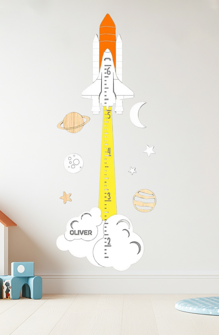 Personalized Wooden Rocket Growth Chart