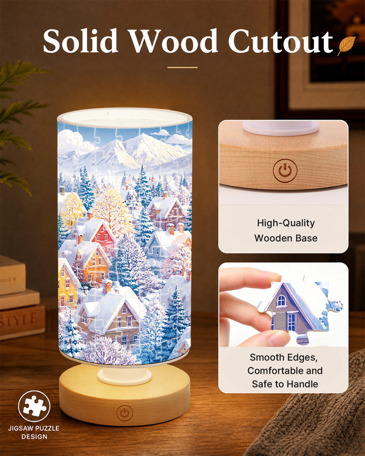DIY Dimmable Acrylic Puzzle Lamp - Blue Winter Wonderland