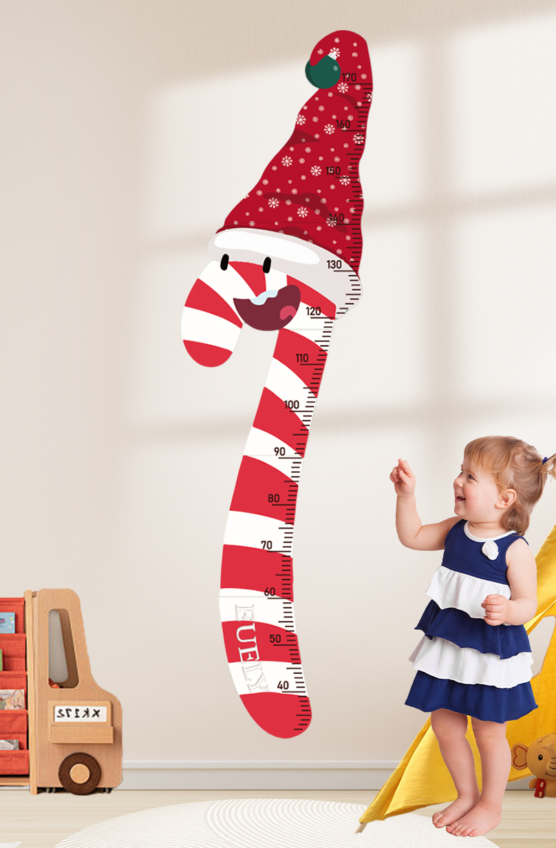 Personalized Wooden Christmas Candy Cane Growth Chart Ruler