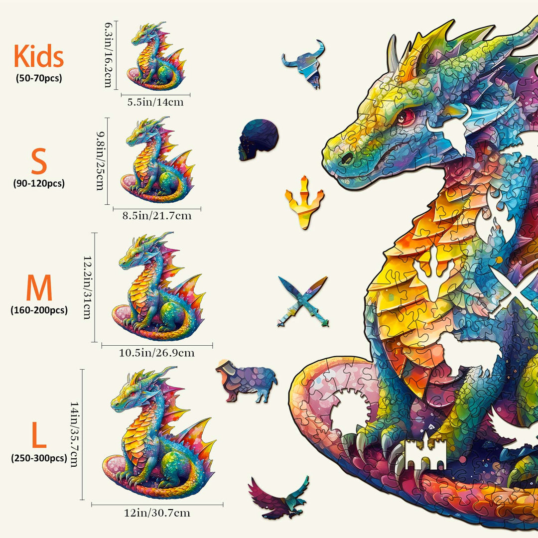 Colorful Dragon 1 Wooden Jigsaw Puzzle