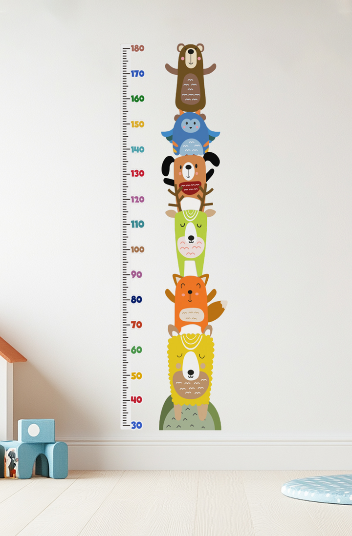 Animal Stack Growth Chart Wall Decals