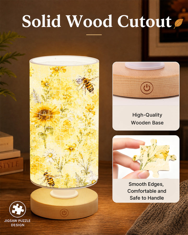 DIY Dimmable Acrylic Puzzle Lamp - Bees and Sunflowers