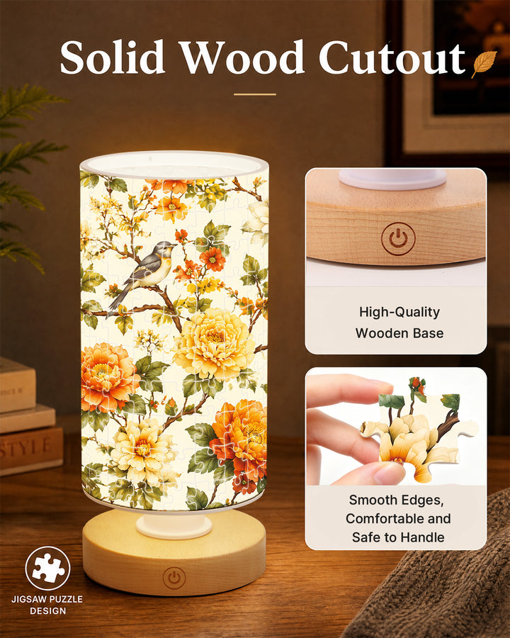DIY Dimmable Acrylic Puzzle Lamp -Golden Rose Birdsong