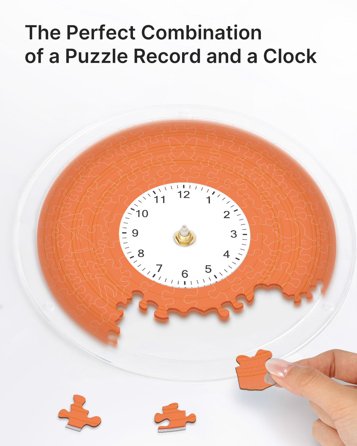 DIY Acrylpuzzle-Uhr Bausatz - Lebhaftes Orange