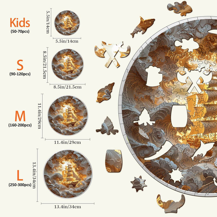 Puzzle en bois 3D Sailing-2