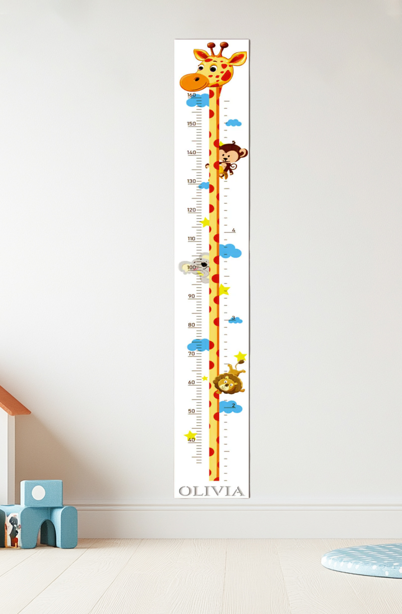 Personalized Wooden Giraffe Growth Chart Height Ruler