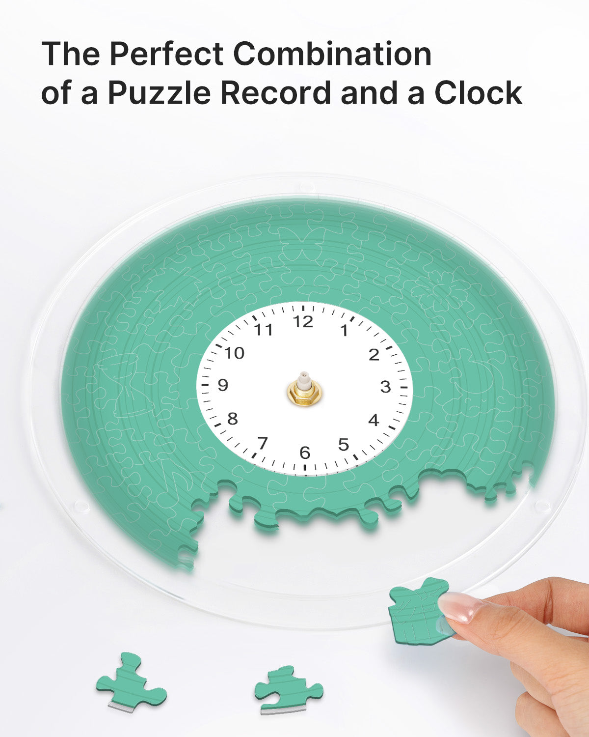 DIY Acrylpuzzle-Uhr Bausatz - Frisches Grün