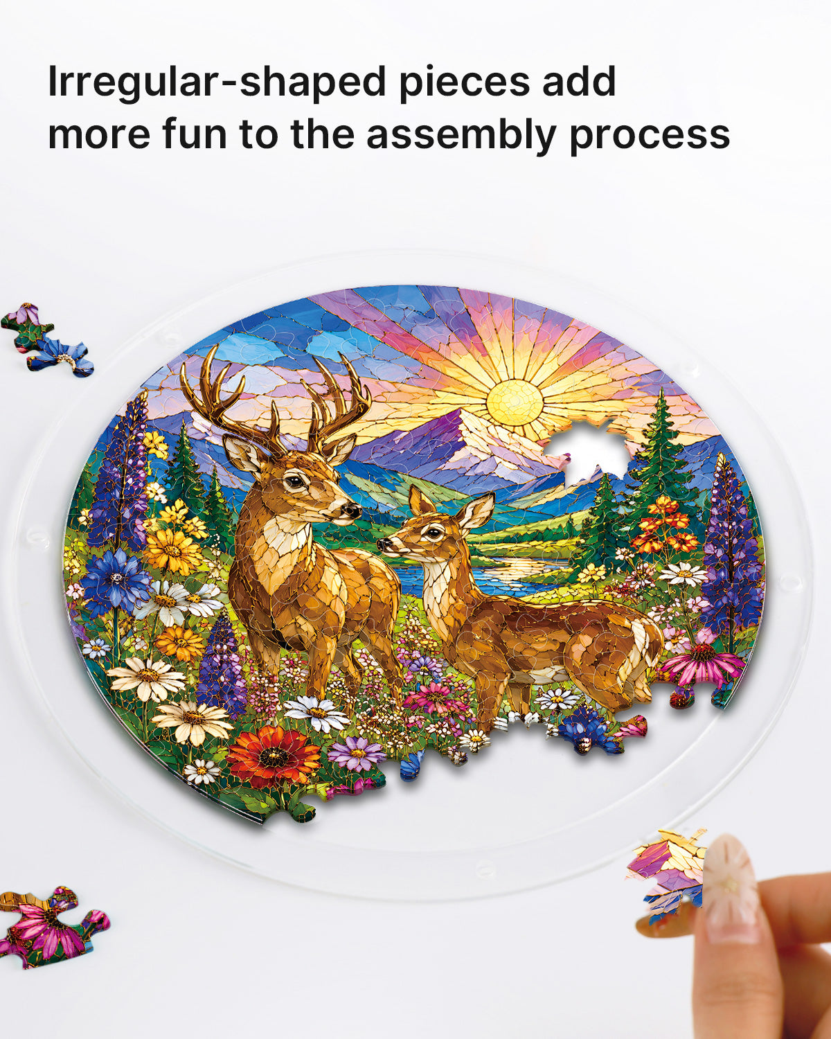 Acrylic Jigsaw Puzzle Suncatcher - Meadow Sunrise