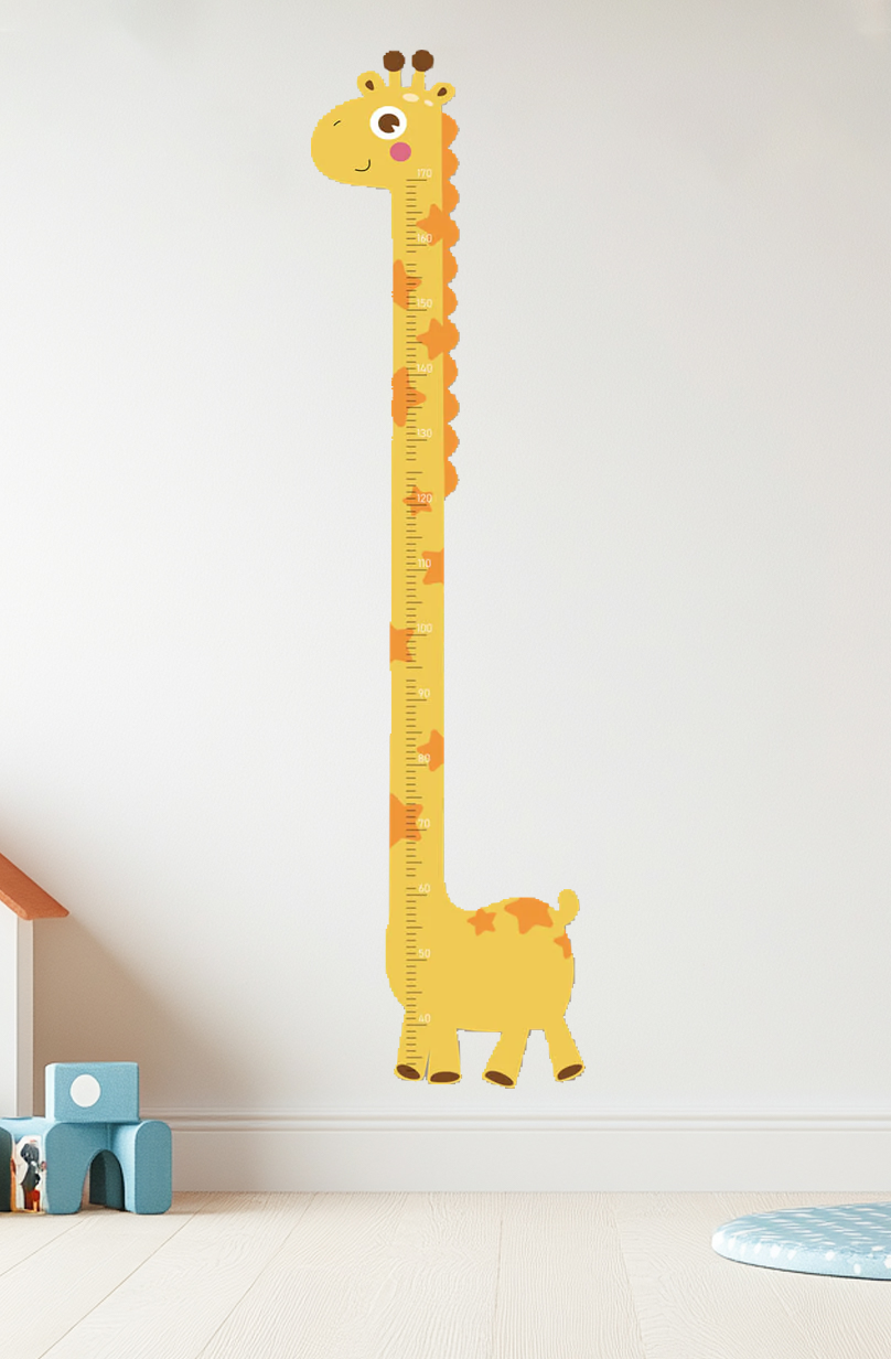 Règle de croissance girafe en bois personnalisée