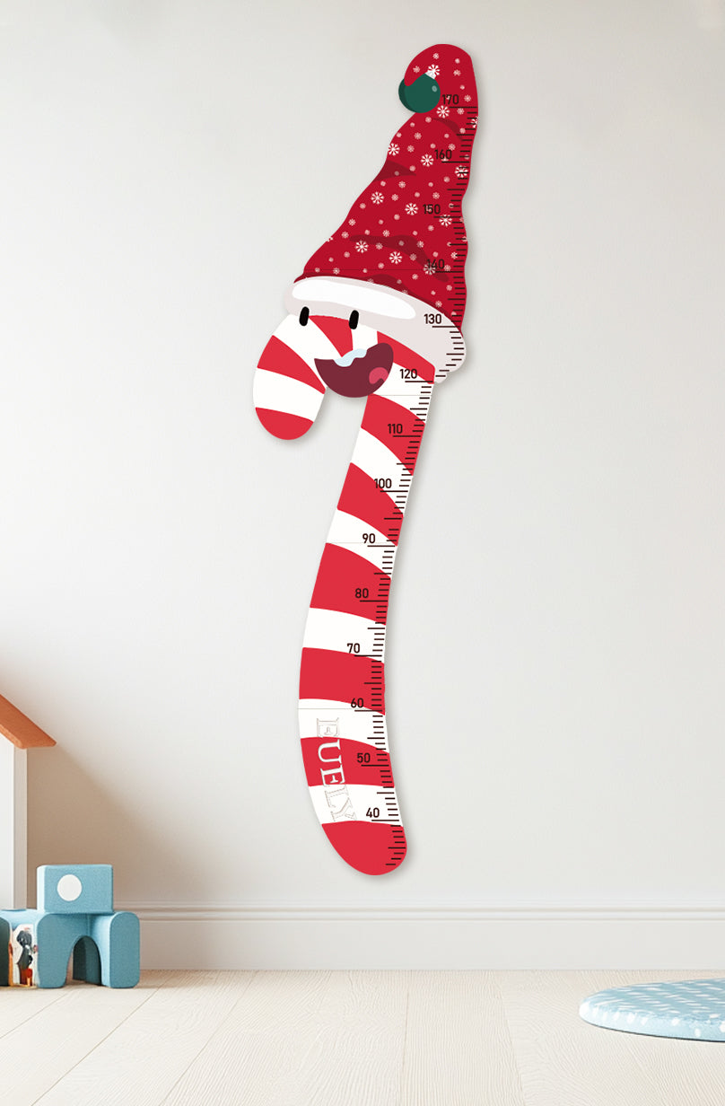 Personalized Wooden Christmas Candy Cane Growth Chart Ruler