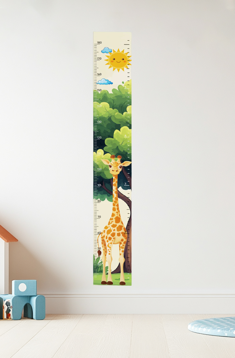 Whimsical Giraffe Growth Chart Wall Decal