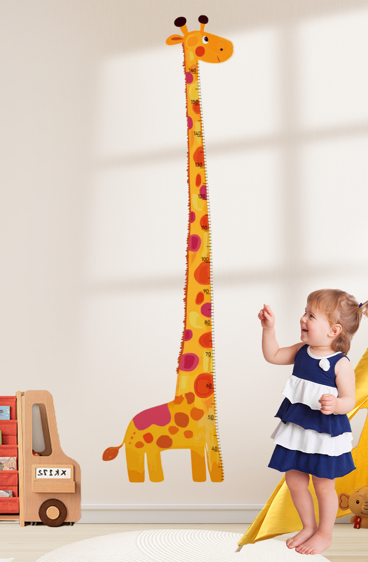 Colorful Giraffe Growth Chart Wall Decal