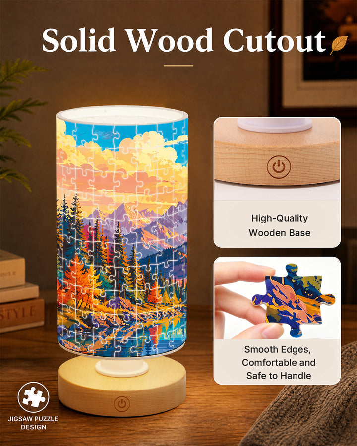 DIY Dimmable Acrylic Puzzle Lamp - Golden Mountain Valley