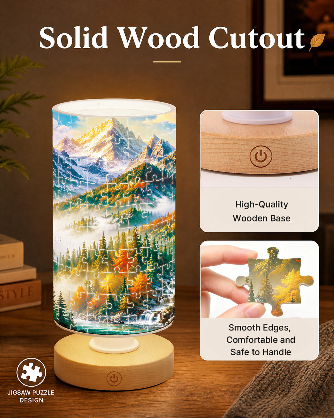 DIY Dimmable Acrylic Puzzle Lamp - Mountain Paradise
