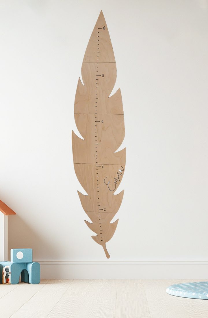 Personalized Wooden Feather Growth Chart