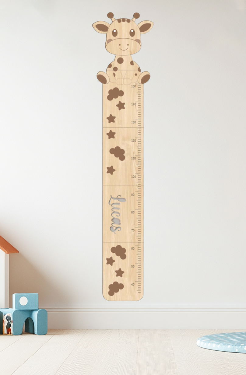 Personalized Wooden Cute Giraffe Growth Chart