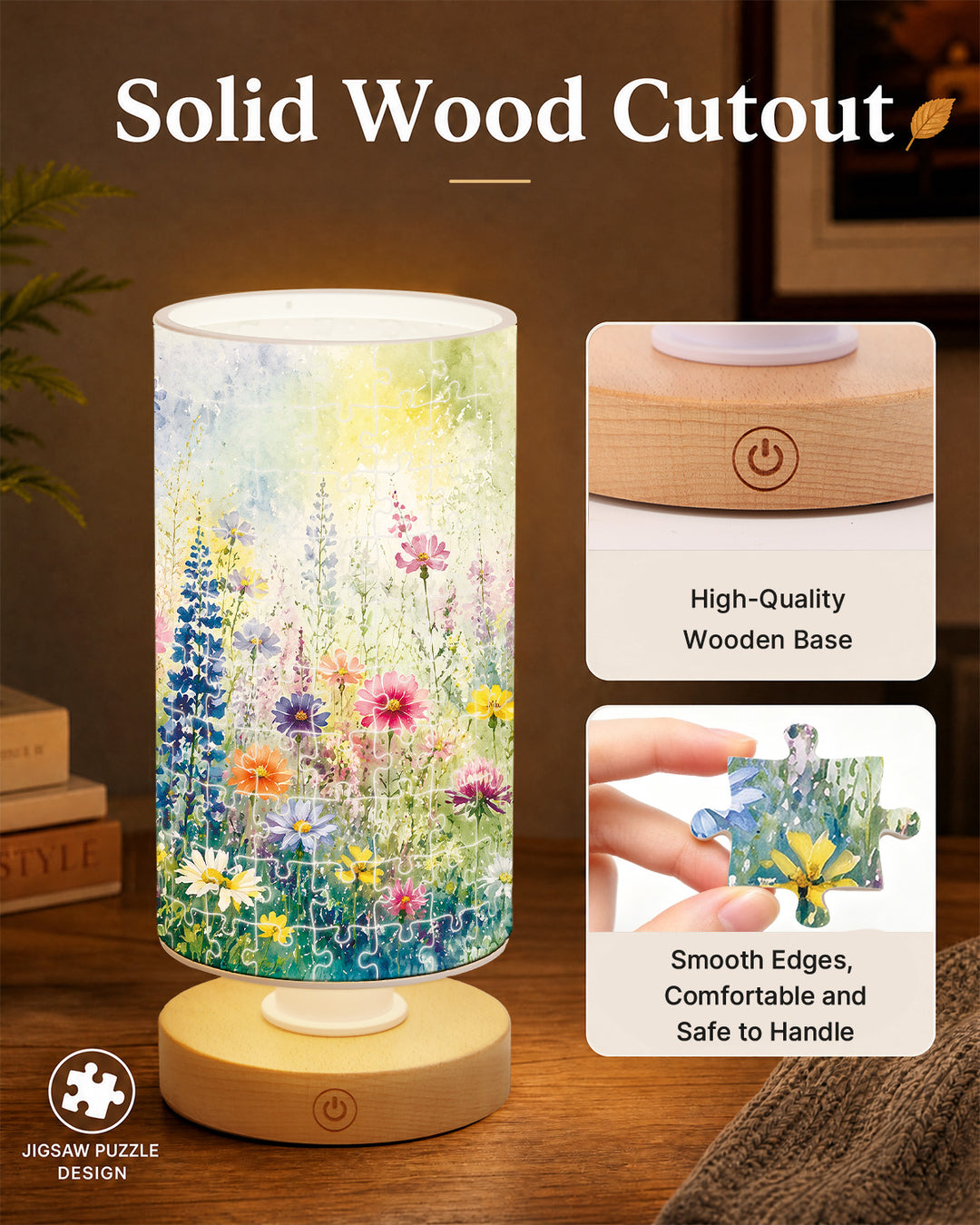 DIY Dimmable Acrylic Puzzle Lamp - Colorful Garden