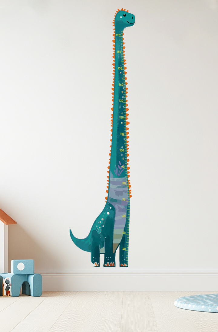 Freundlicher Dinosaurier Wachstumstabelle Wandaufkleber