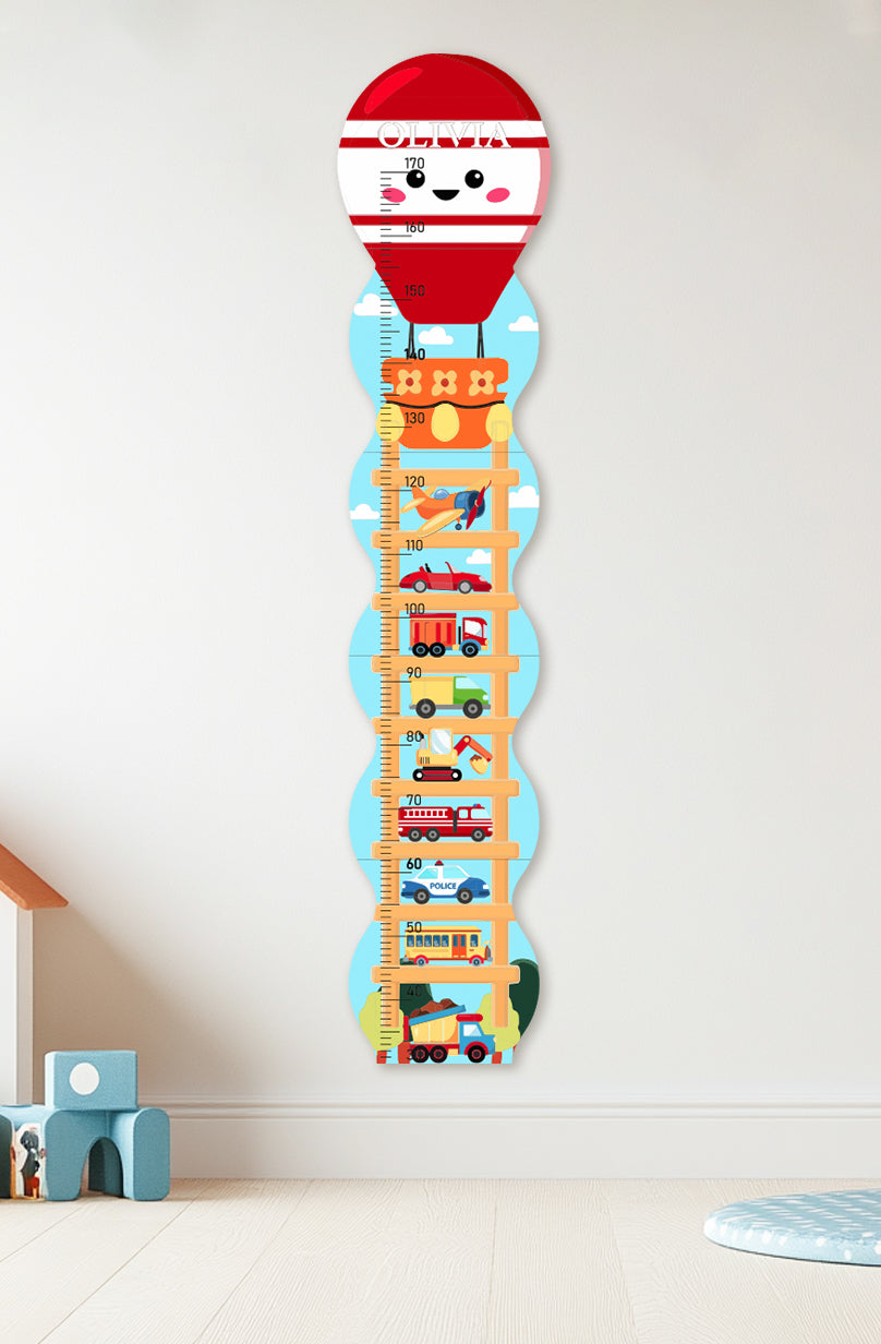 Personalized Wooden Traffic-2 Growth Chart Ruler