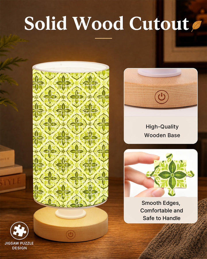 DIY Dimmable Acrylic Puzzle Lamp - Green Flowers