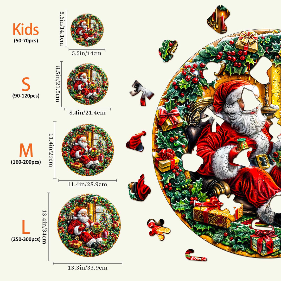 Christmas Wreath Wooden Jigsaw Puzzle