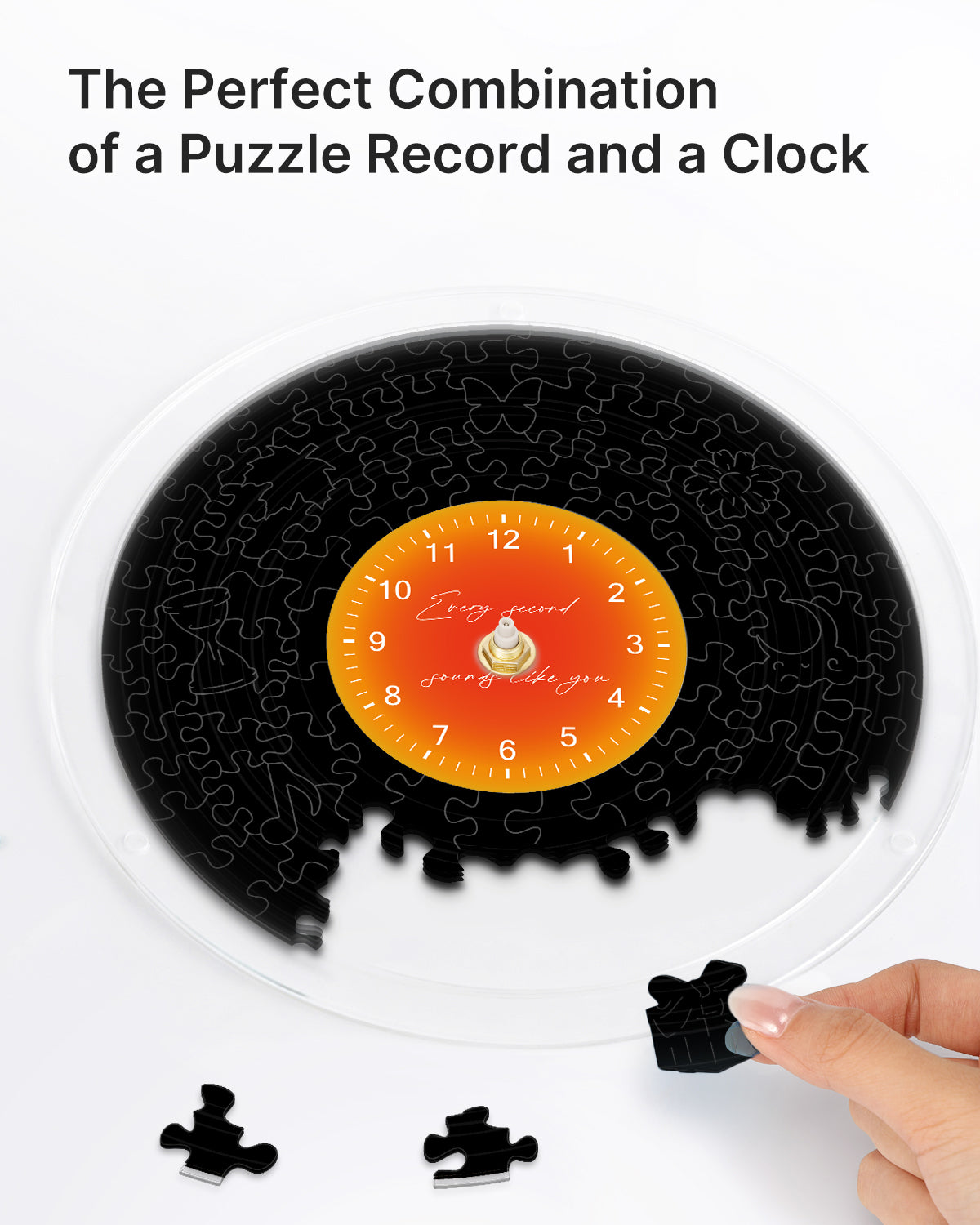 DIY Acrylpuzzle-Uhr Bausatz - Klassisch Schwarz