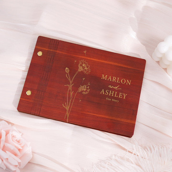 Personalized Wooden Wedding Guest Book - Wedding Photo Album