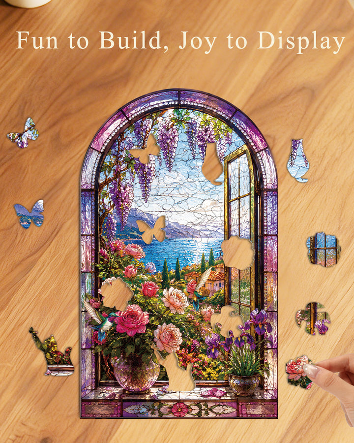 Acrylic Puzzle Landscape Light-Purple Lavender