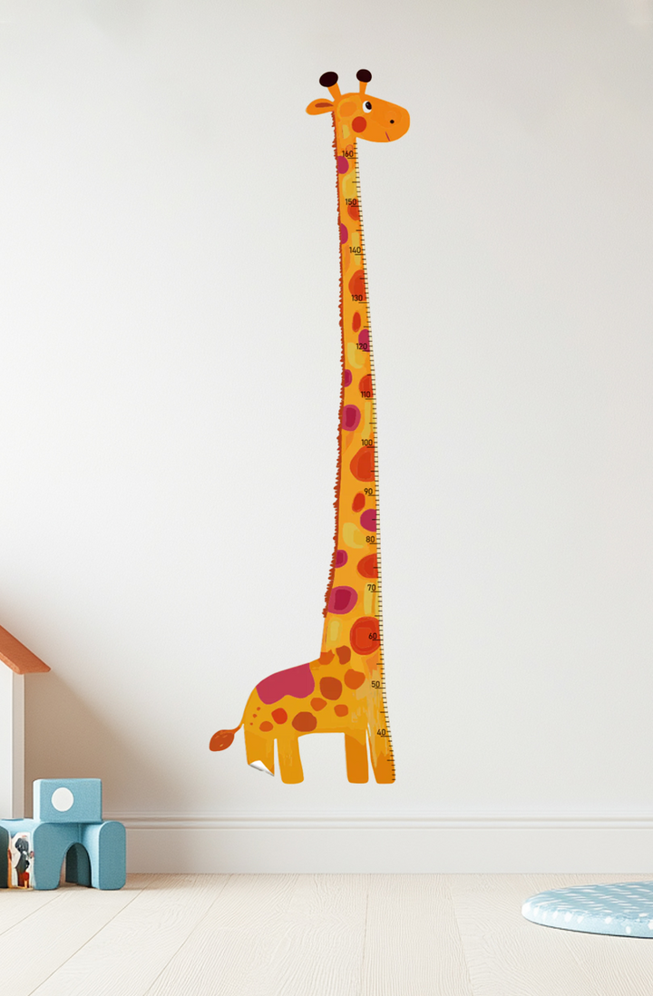 Colorful Giraffe Growth Chart Wall Decal