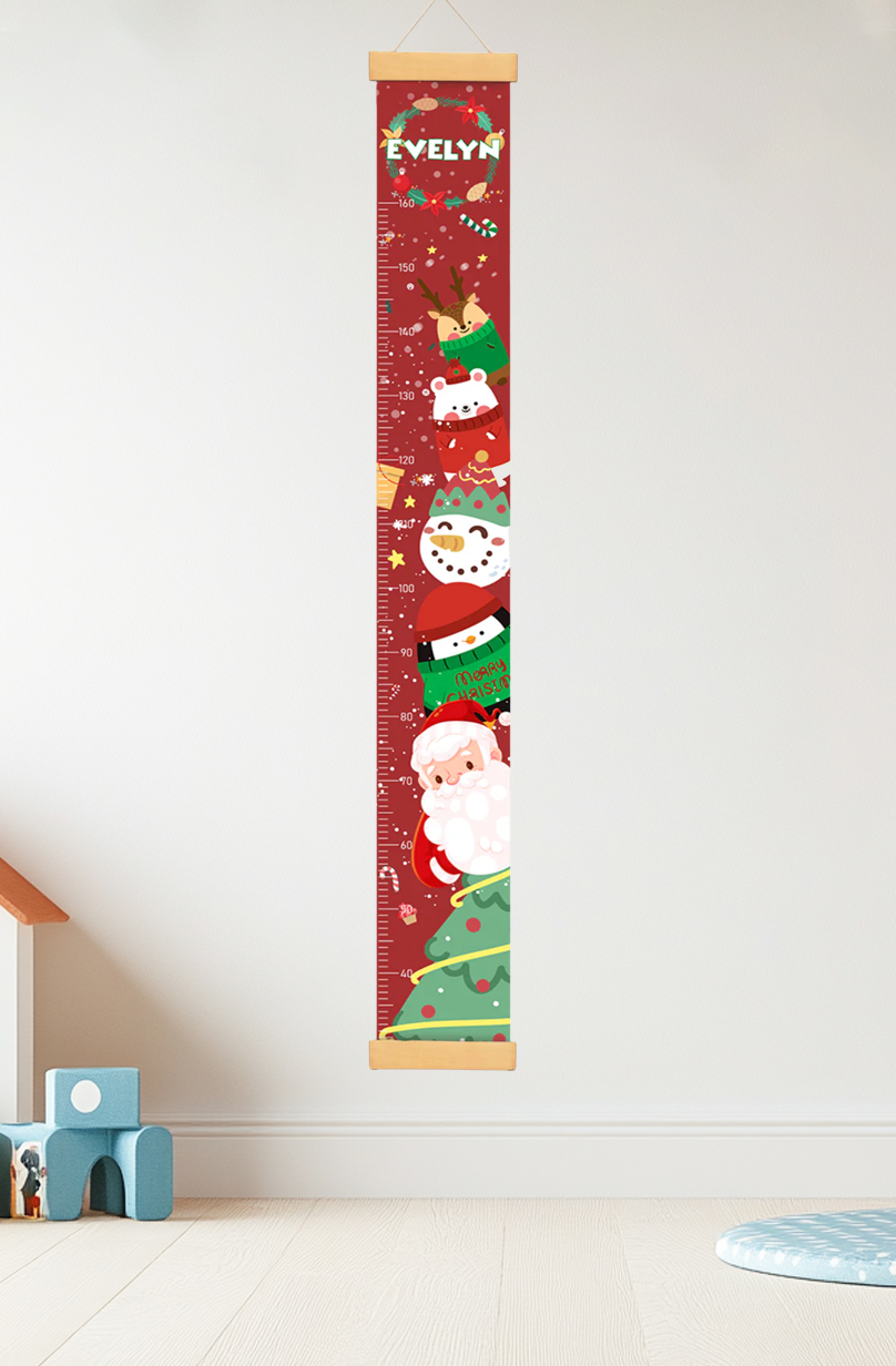 Personalized Christmas Hanging Canvas Height Ruler