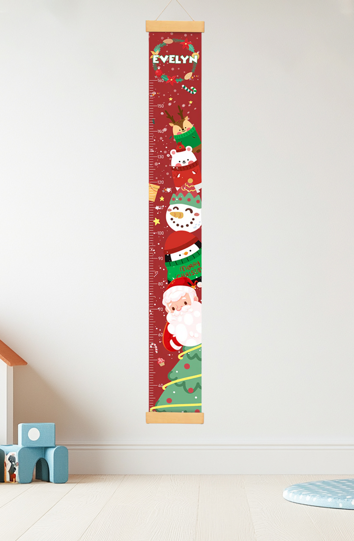Personalized Christmas Hanging Canvas Height Ruler