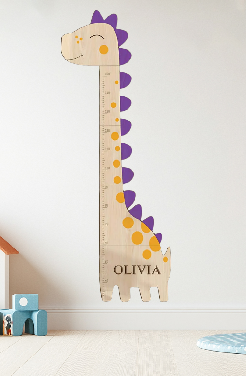 Personalized Wooden Dinosaur Growth Chart Ruler