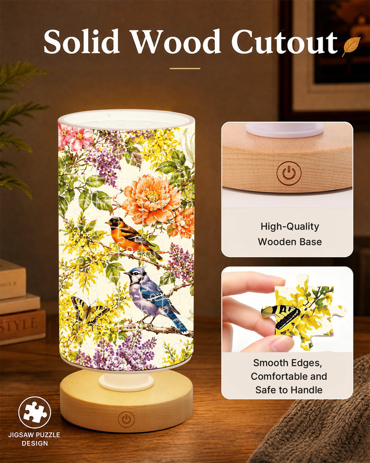 DIY Dimmable Acrylic Puzzle Lamp - Birdsong Blossom Garden