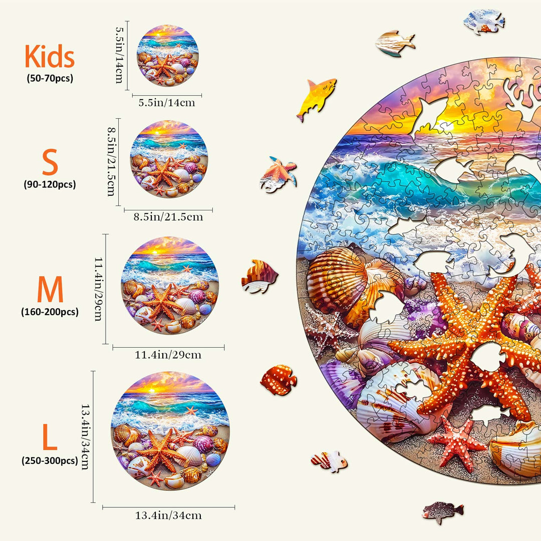 Ocean and Shells-2 Wooden Jigsaw Puzzle