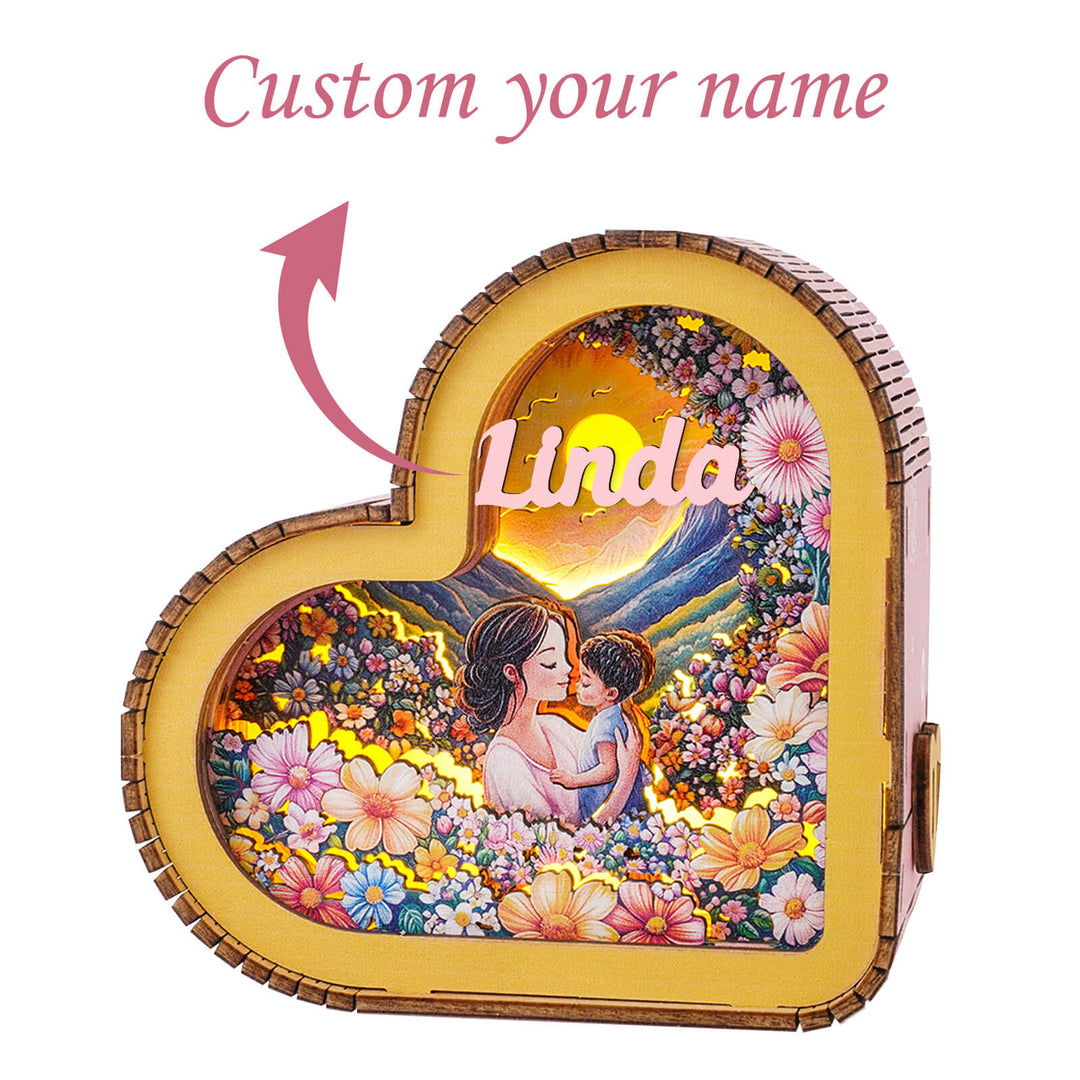 Le kit La Gloire de l'Amour Maternel - Lampe de nuit puzzle en bois 3D personnalisée