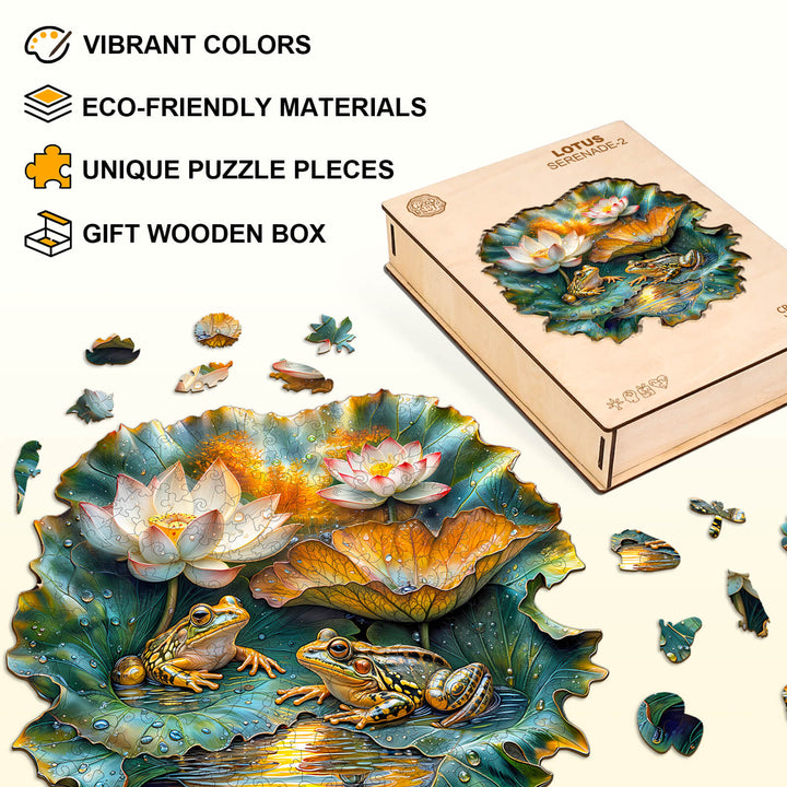 Lotus Serenade-2 Wooden Jigsaw Puzzle
