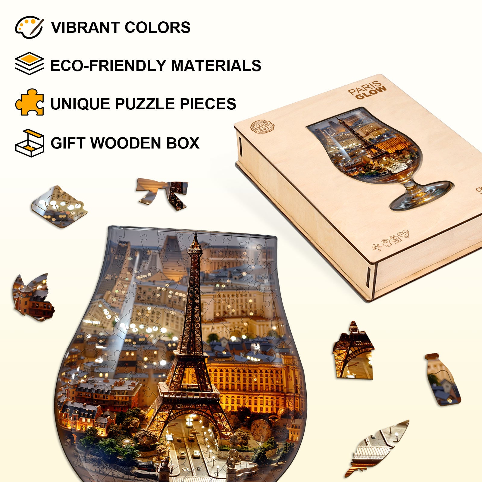 Paris Glow Wooden Jigsaw Puzzle