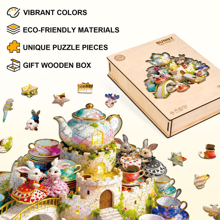 Bunny Tea Party Wooden Jigsaw Puzzle