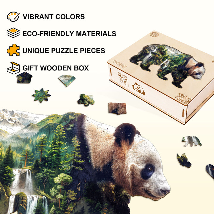 Mountain Panda Wooden Jigsaw Puzzle