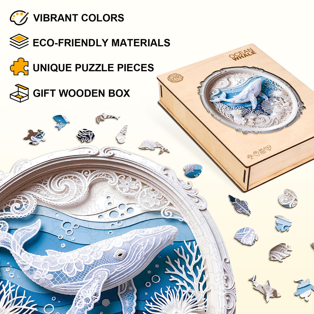 Ocean Whale Wooden Jigsaw Puzzle