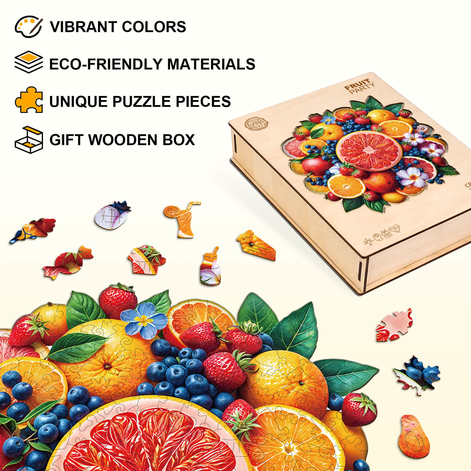 Puzzle en bois Fête des fruits