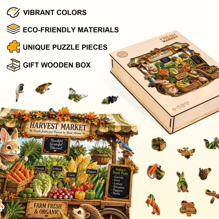 Fresh Market Wooden Jigsaw Puzzle