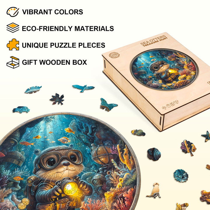 Puzzle en bois Chasse au trésor des loutres de mer
