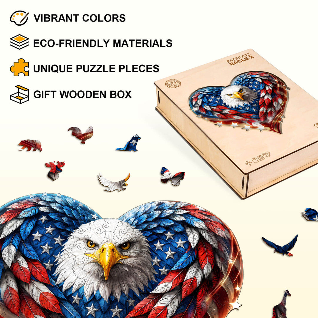 Puzzle en bois Eagle-2 patriotique