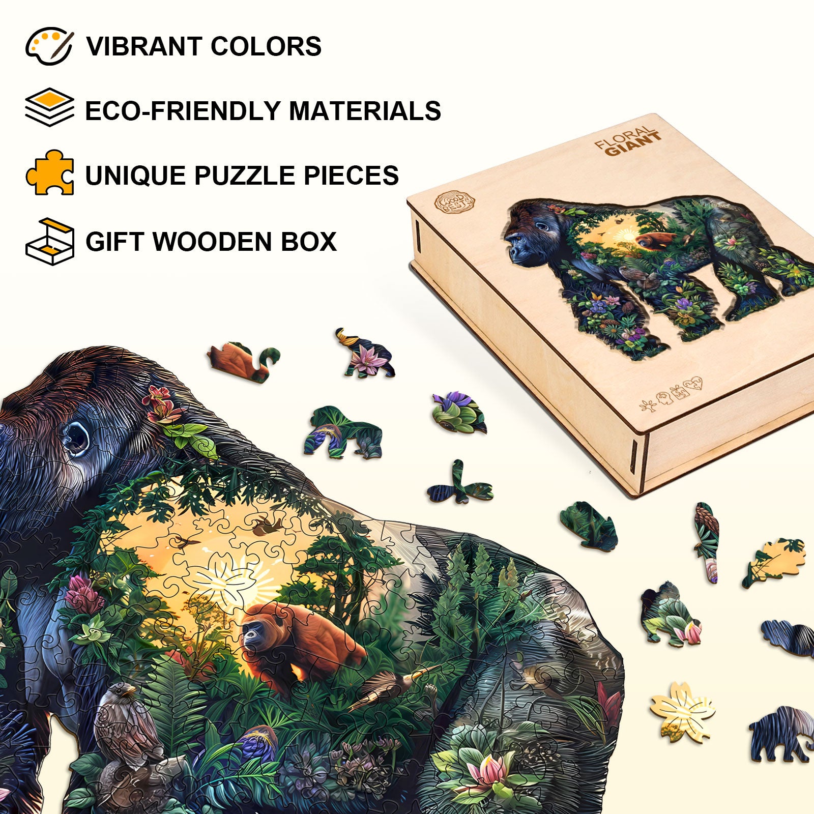 Floral Giant Wooden Jigsaw Puzzle