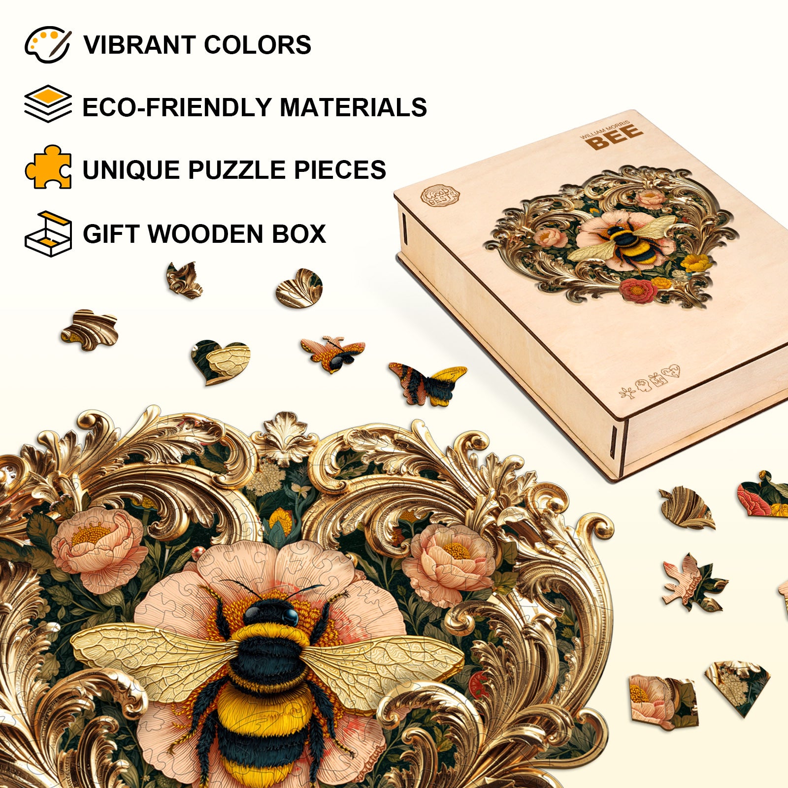 Puzzle en bois Abeille de William Morris