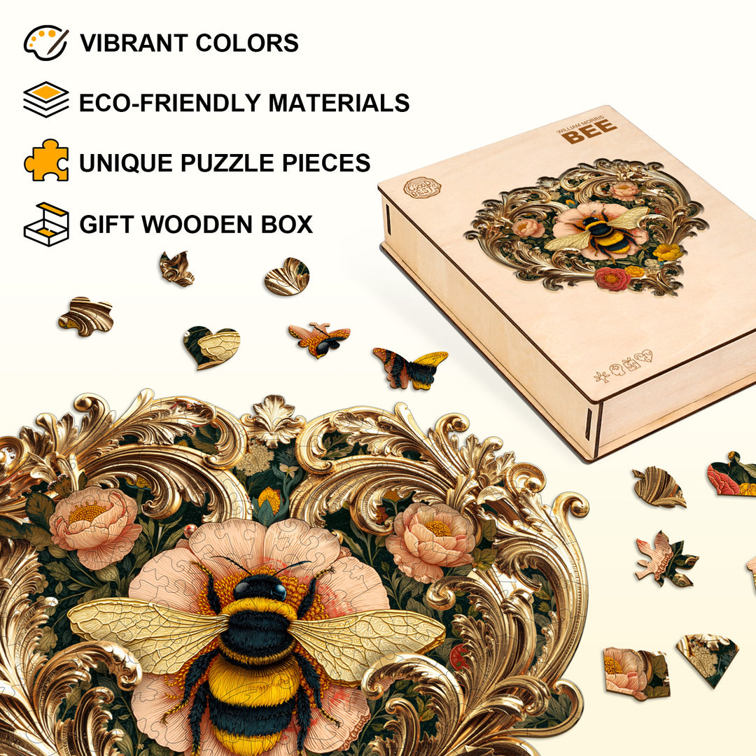 William Morris Bee Wooden Jigsaw Puzzle