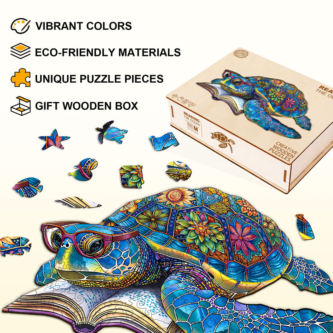 Reading The Ocean Wooden Jigsaw Puzzle