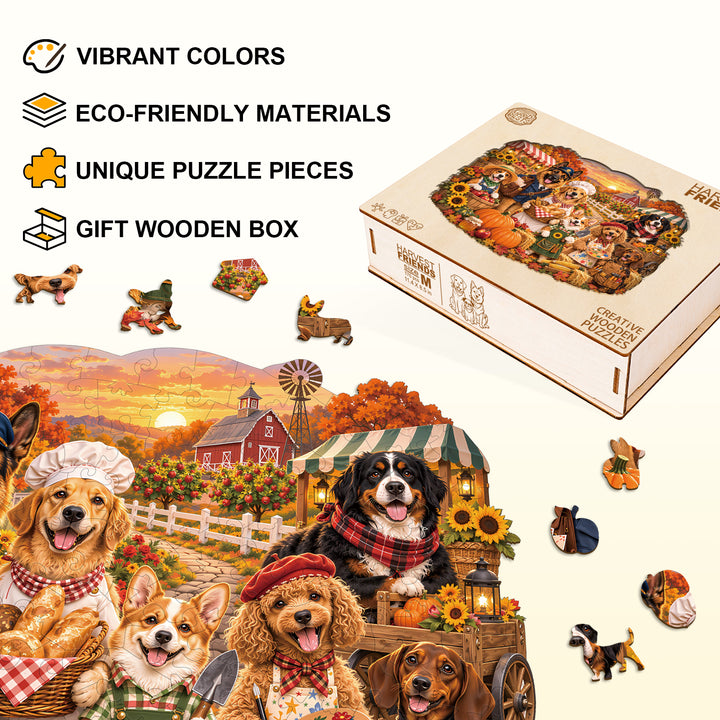 Harvest Friends  Wooden Jigsaw Puzzle